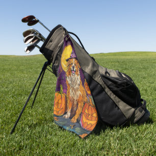 Serviette De Golf Citrouille de sorcière d'Halloween Nova Scotia Duc