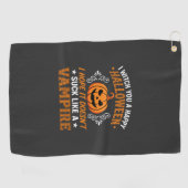 Serviette De Golf Citrouille de vampire drôle d'Halloween (Horizontal)