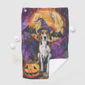 Serviette De Golf Citrouille d'Halloween américain Foxhound (En situation)
