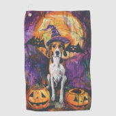 Serviette De Golf Citrouille d'Halloween américain Foxhound (Devant)