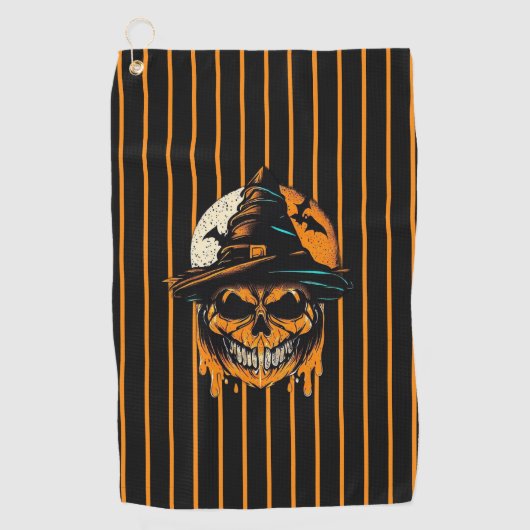 Serviette De Golf citrouille/Halloween/crâne/éffrayant (Devant)