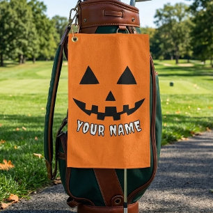 Serviette De Golf Citrouille Halloween orange personnalisée Votre no