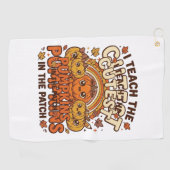 Serviette De Golf Citrouille jolie enseignante conception vectoriell (Horizontal)