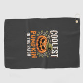 Serviette De Golf Citrouille la plus cool du patch design Halloween (Horizontal)