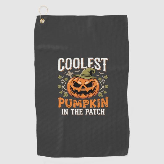 Serviette De Golf Citrouille la plus cool du patch design Halloween (Devant)