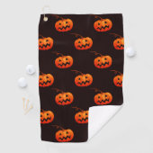Serviette De Golf Citrouilles d'Halloween, Citrouilles Orange Farce  (En situation)