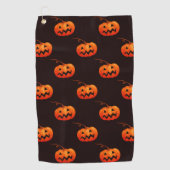Serviette De Golf Citrouilles d'Halloween, Citrouilles Orange Farce  (Devant)