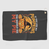 Serviette De Golf Citrouilles Drôles de Conception de Tarte Hallowee (Horizontal)