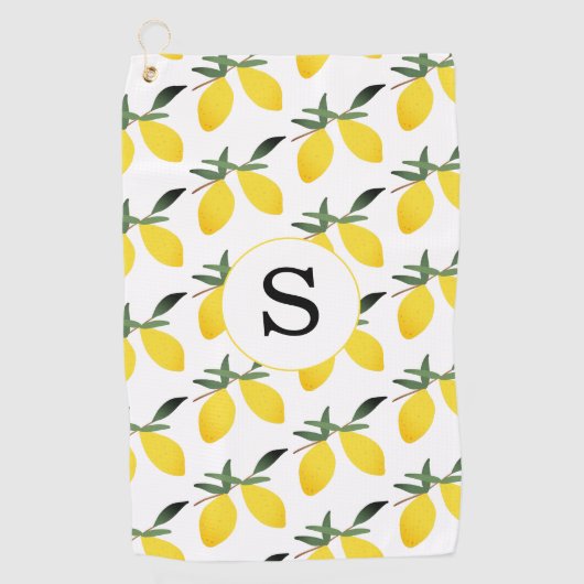 Serviette De Golf Citrus Monogram Lemon (Devant)