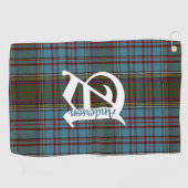 Serviette De Golf Clan Anderson Tartan Plaid Monogramme  (Horizontal)