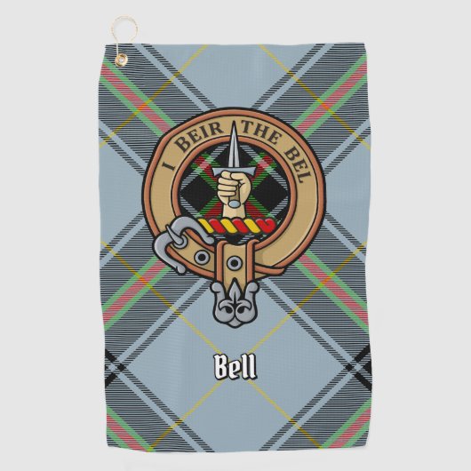 Serviette De Golf Clan Bell Crest sur Tartan (Devant)