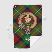 Serviette De Golf Clan Boyd Crest sur Tartan (En situation)