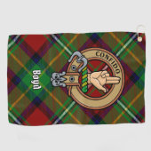 Serviette De Golf Clan Boyd Crest sur Tartan (Horizontal)