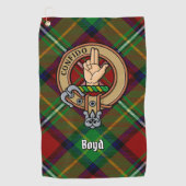 Serviette De Golf Clan Boyd Crest sur Tartan (Devant)