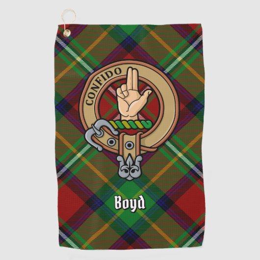 Serviette De Golf Clan Boyd Crest sur Tartan (Devant)