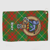 Serviette De Golf Clan Bruce Crest sur la chasse Tartan (Horizontal)