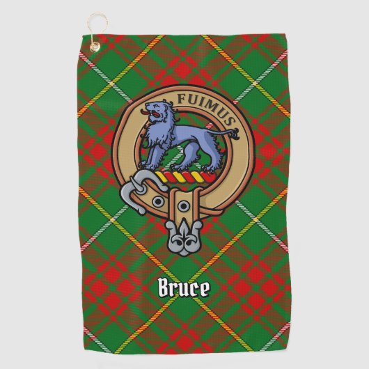 Serviette De Golf Clan Bruce Crest sur la chasse Tartan (Devant)