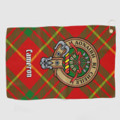 Serviette De Golf Clan Cameron Crest sur Tartan (Horizontal)