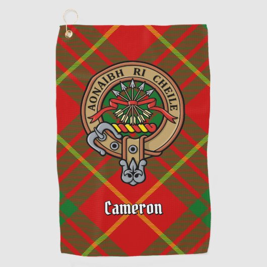 Serviette De Golf Clan Cameron Crest sur Tartan (Devant)