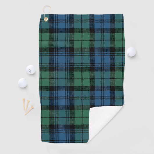 Serviette De Golf Clan Campbell Plaid Tartan Vert Bleu Noir Chèque (En situation)