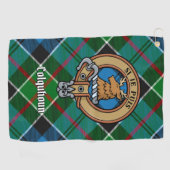 Serviette De Golf Clan Colquhoun Crest sur Tartan (Horizontal)