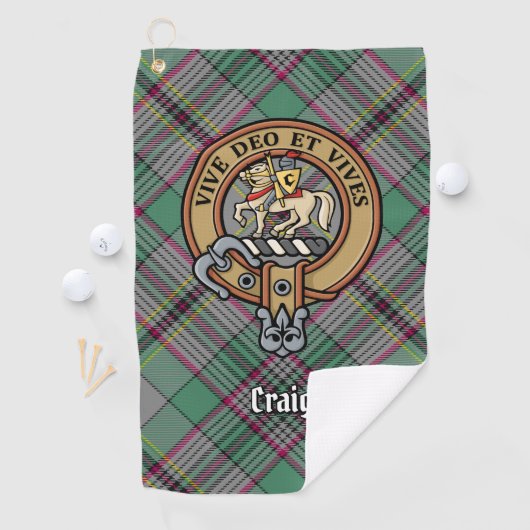 Serviette de golf Clan Craig Crest (En situation)