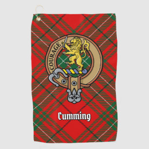 Serviette De Golf Clan Cumming Crest sur Tartan