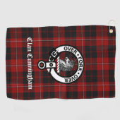 Serviette De Golf Clan Cunningham Crest Badge et Tartan (Horizontal)