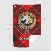 Serviette De Golf Clan Cunningham Crest sur Tartan (En situation)