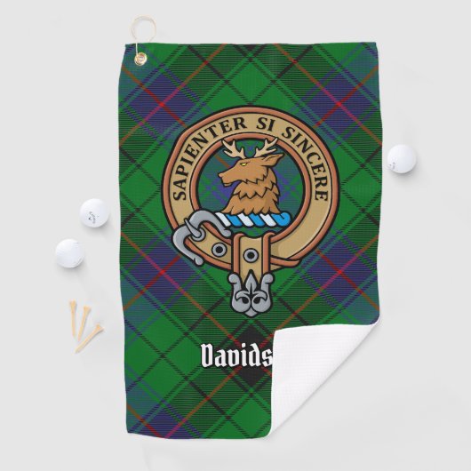 Serviette De Golf Clan Davidson Crest sur Tartan (En situation)