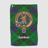 Serviette De Golf Clan Davidson Crest sur Tartan (Devant)