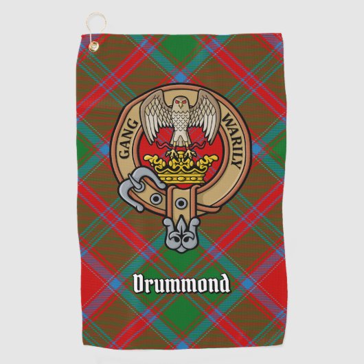 Serviette De Golf Clan Drummond Crest sur Tartan (Devant)