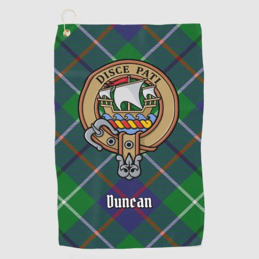 Serviette De Golf Clan Duncan Crest over Tartan (Devant)