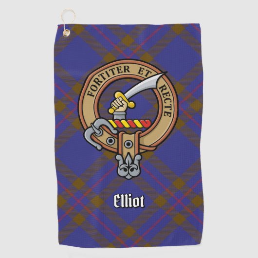 Serviette De Golf Clan Elliot Crest sur Tartan Golf Towne moderne (Devant)