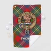 Serviette De Golf Clan Forrester Crest sur Tartan (En situation)