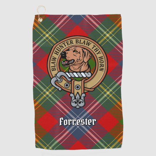 Serviette De Golf Clan Forrester Crest sur Tartan (Devant)