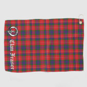 Serviette De Golf Clan Fraser Crest Badge & Tartan personnalisable (Horizontal)