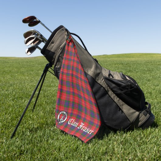 Serviette De Golf Clan Fraser Crest Badge & Tartan personnalisable (Vert)