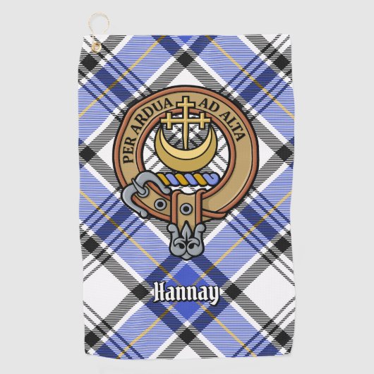 Serviette De Golf Clan Hannay Crest sur Tartan (Devant)