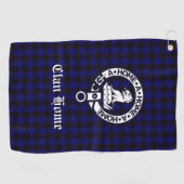 Serviette De Golf Clan Home Crest Badge et Tartan (Horizontal)