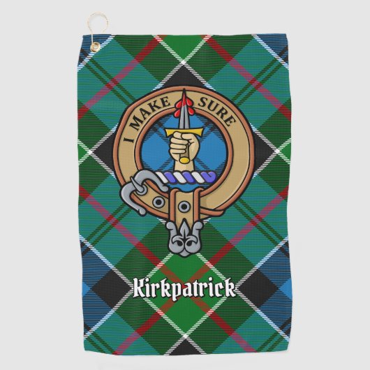 Serviette De Golf Clan Kirkpatrick Crest sur Tartan (Devant)