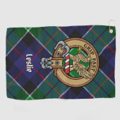 Serviette De Golf Clan Leslie Crest sur la chasse Tartan (Horizontal)