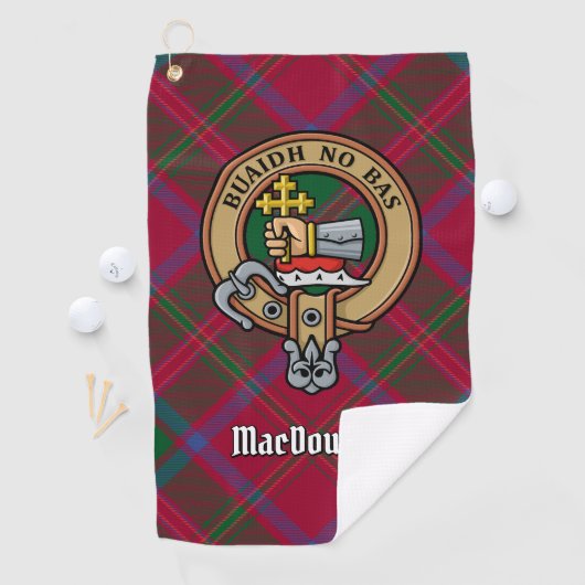 Serviette De Golf Clan MacDougall Crest sur Tartan (En situation)