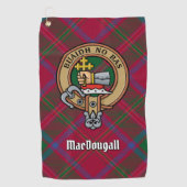 Serviette De Golf Clan MacDougall Crest sur Tartan (Devant)