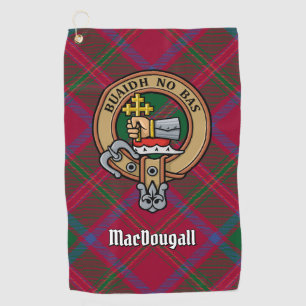 Serviette De Golf Clan MacDougall Crest sur Tartan