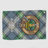 Serviette De Golf Clan MacDowall Crest sur Tartan (Horizontal)