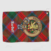 Serviette De Golf Clan MacDuff Crest sur Tartan (Horizontal)