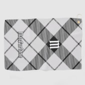Serviette De Golf Clan MacFarlane Tartan noir et blanc (Horizontal)