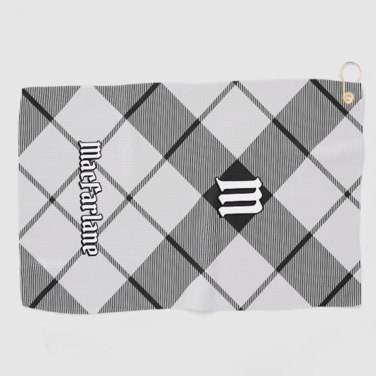 Serviette De Golf Clan MacFarlane Tartan noir et blanc (Horizontal)