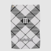 Serviette De Golf Clan MacFarlane Tartan noir et blanc (Devant)